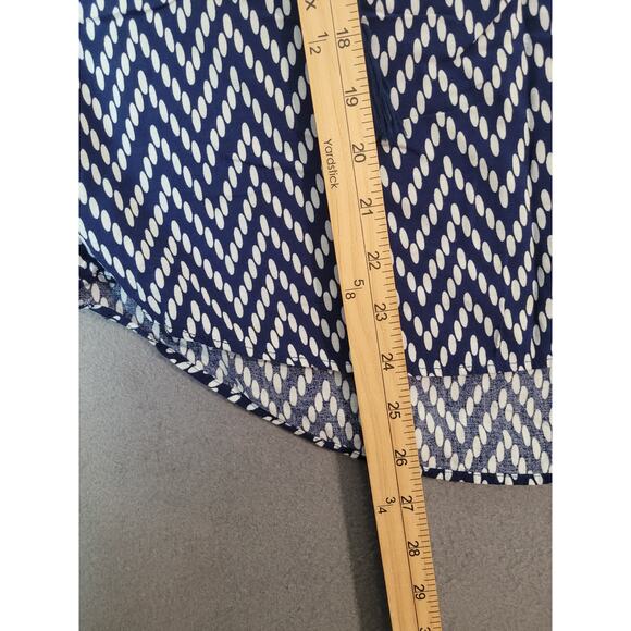 St Johns Bay Chevron Tassel Tie Blouse Boho High Low Hem Medium - Picture 6 of 7